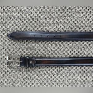 BONTONI GRAY CHOCOLATE 100% CALF BELT ITALIAN LEATHER